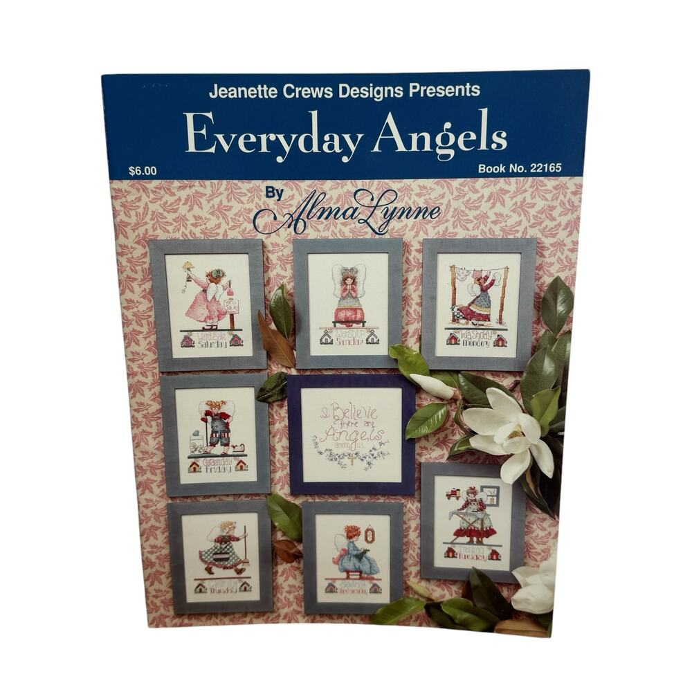 Vintage JEANETTE CREWS Cross Stitch Everyday Angels Alma Lynne Instruction Book